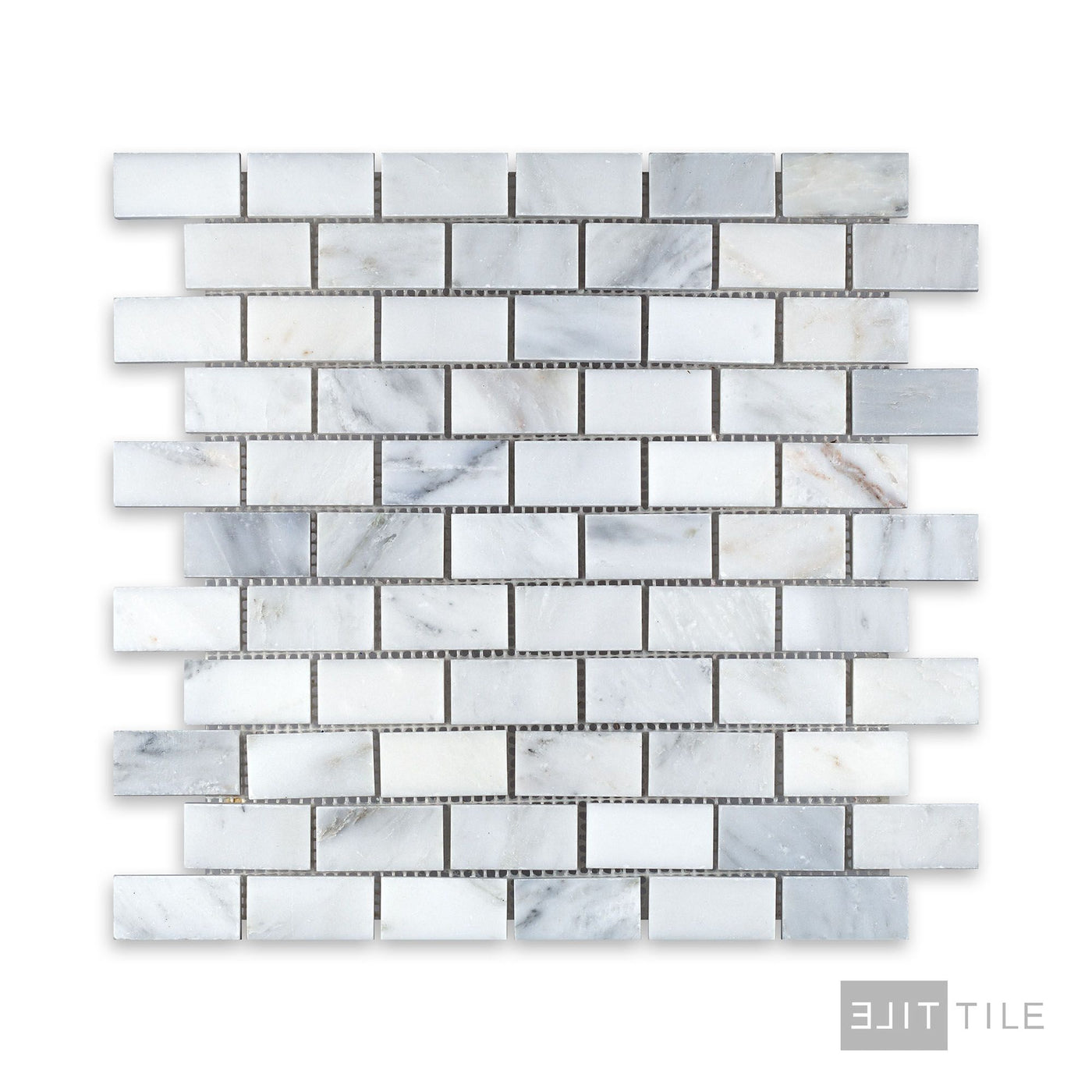 Oriental White Marble 1X2 Brick Honed Mosaic