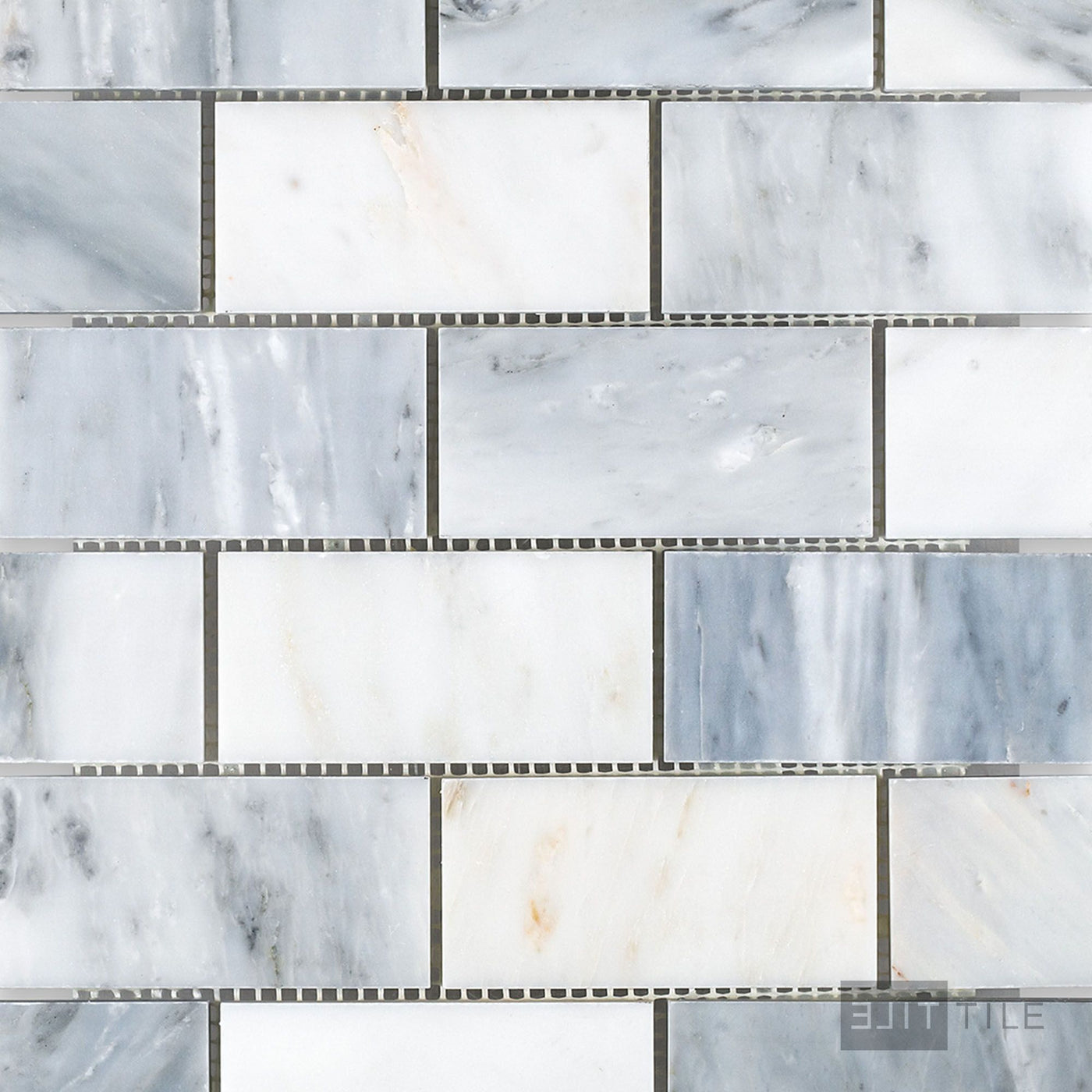 Oriental White Marble 2X4 Brick Honed Mosaic
