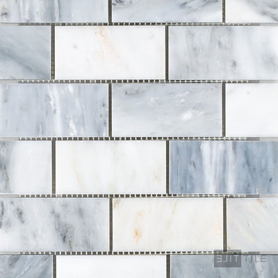 Oriental White Marble 2X4 Brick Honed Mosaic