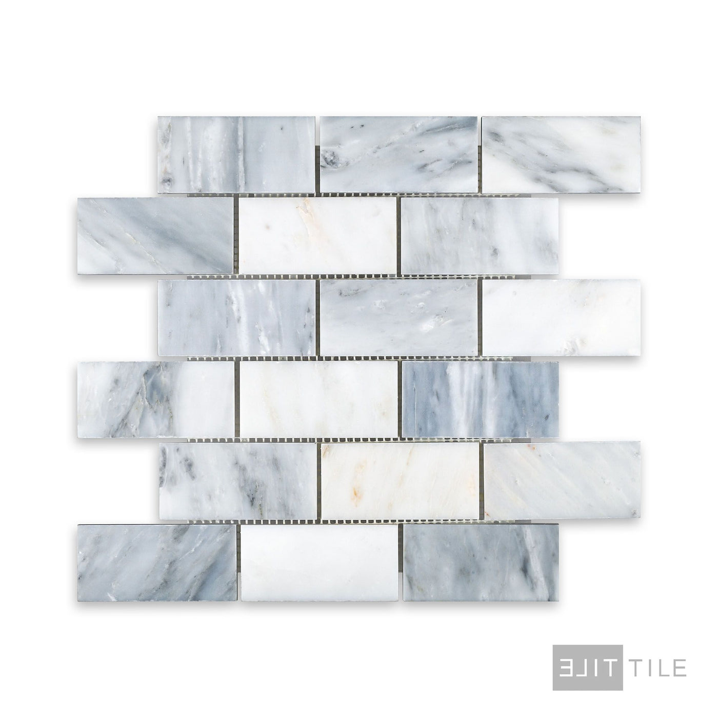 Oriental White Marble 2X4 Brick Honed Mosaic