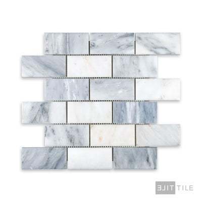 Oriental White Marble 2X4 Brick Honed Mosaic