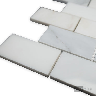 Oriental White Marble 2X4 Brick Polished Mosaic