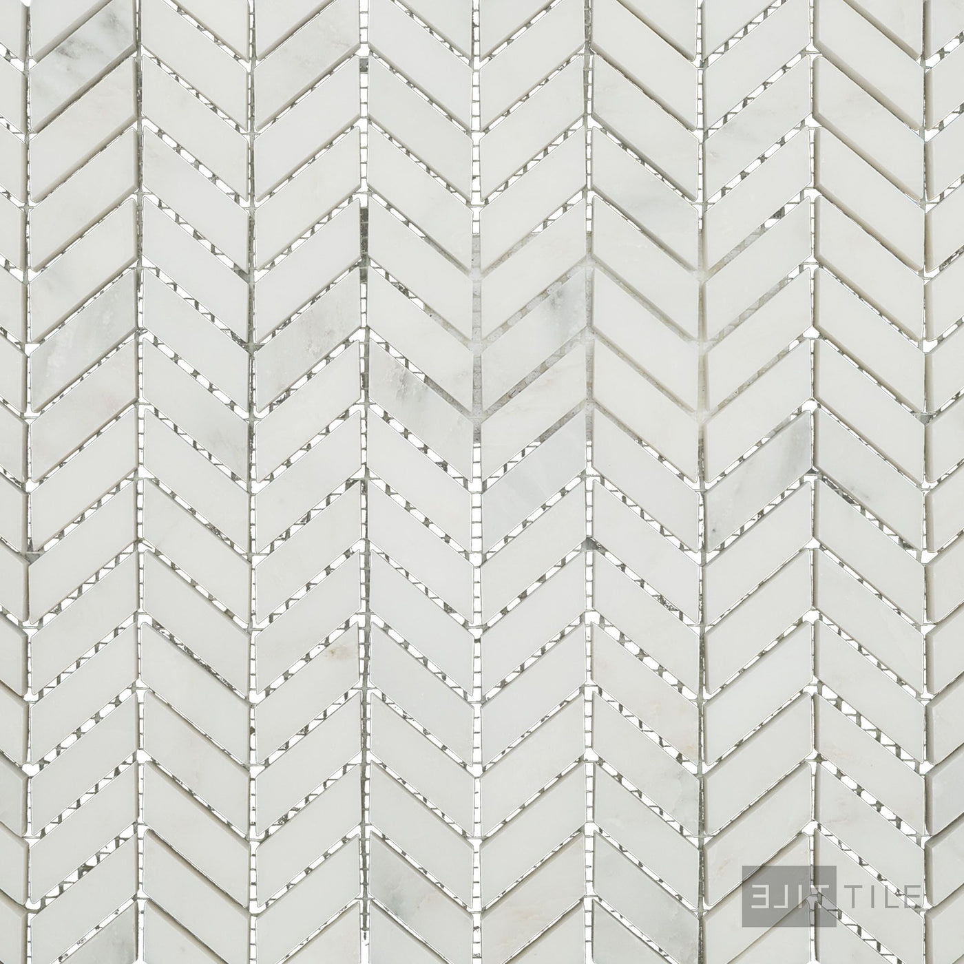 Oriental White Marble Mini Chevron Honed Mosaic