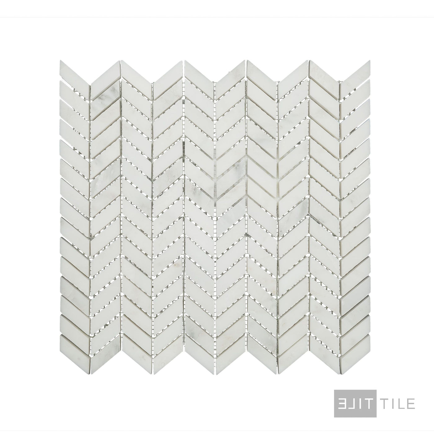 Oriental White Marble Mini Chevron Honed Mosaic