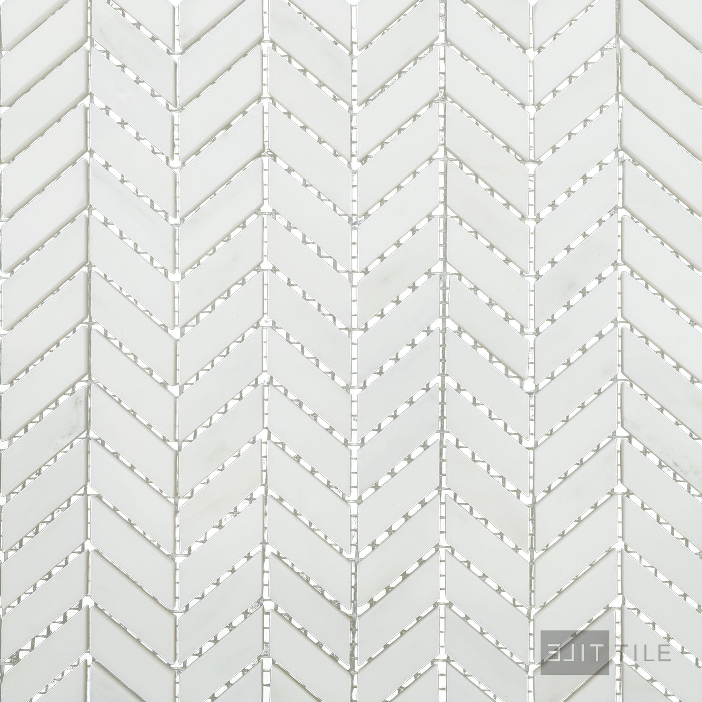 Oriental White Marble Mini Chevron Polished Mosaic