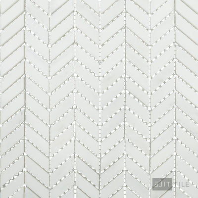 Oriental White Marble Mini Chevron Polished Mosaic