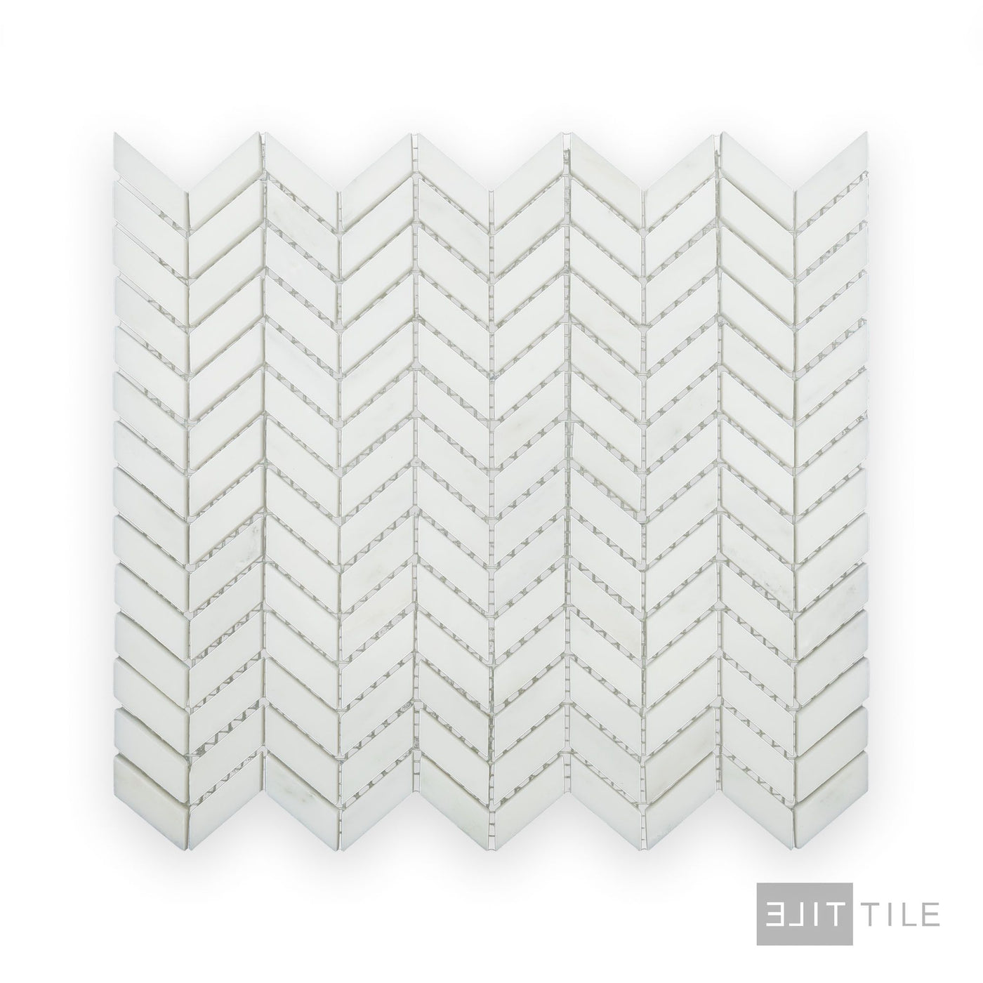 Oriental White Marble Mini Chevron Polished Mosaic