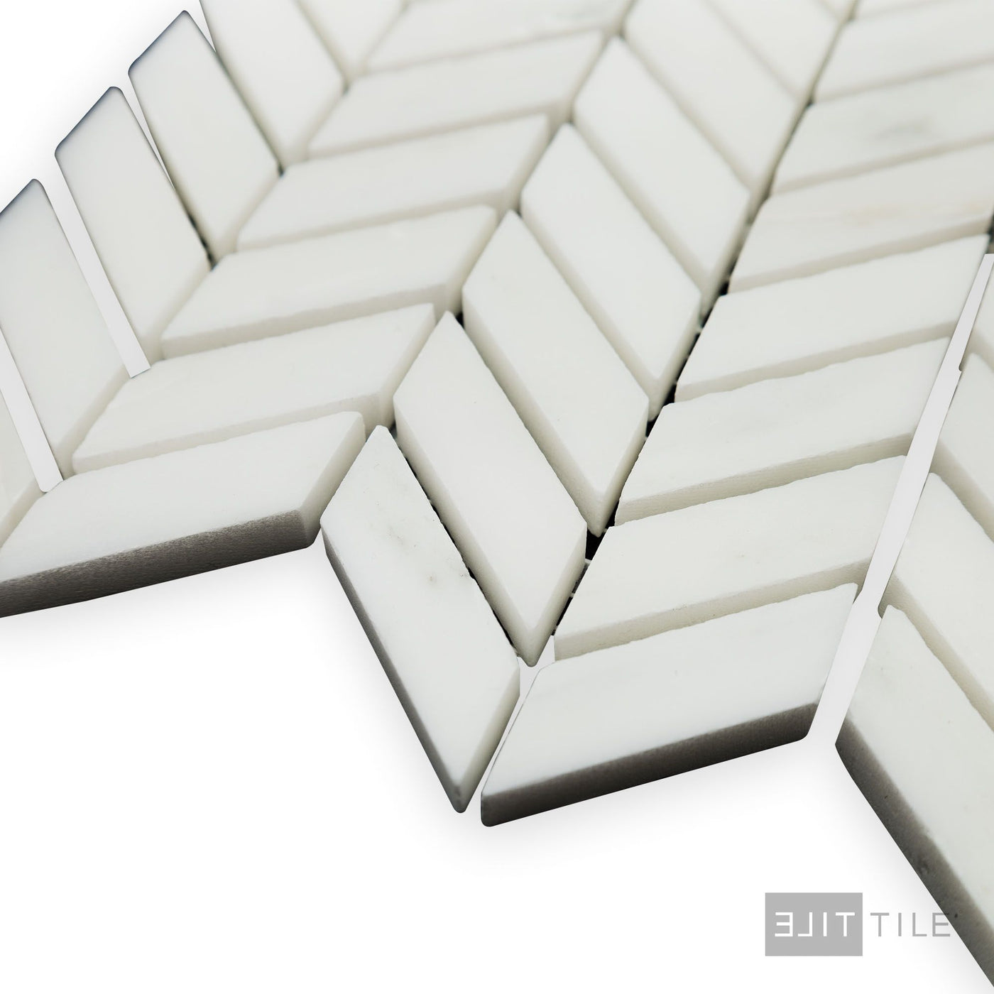 Oriental White Marble Mini Chevron Polished Mosaic