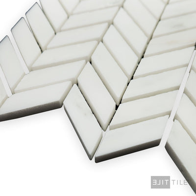 Oriental White Marble Mini Chevron Polished Mosaic