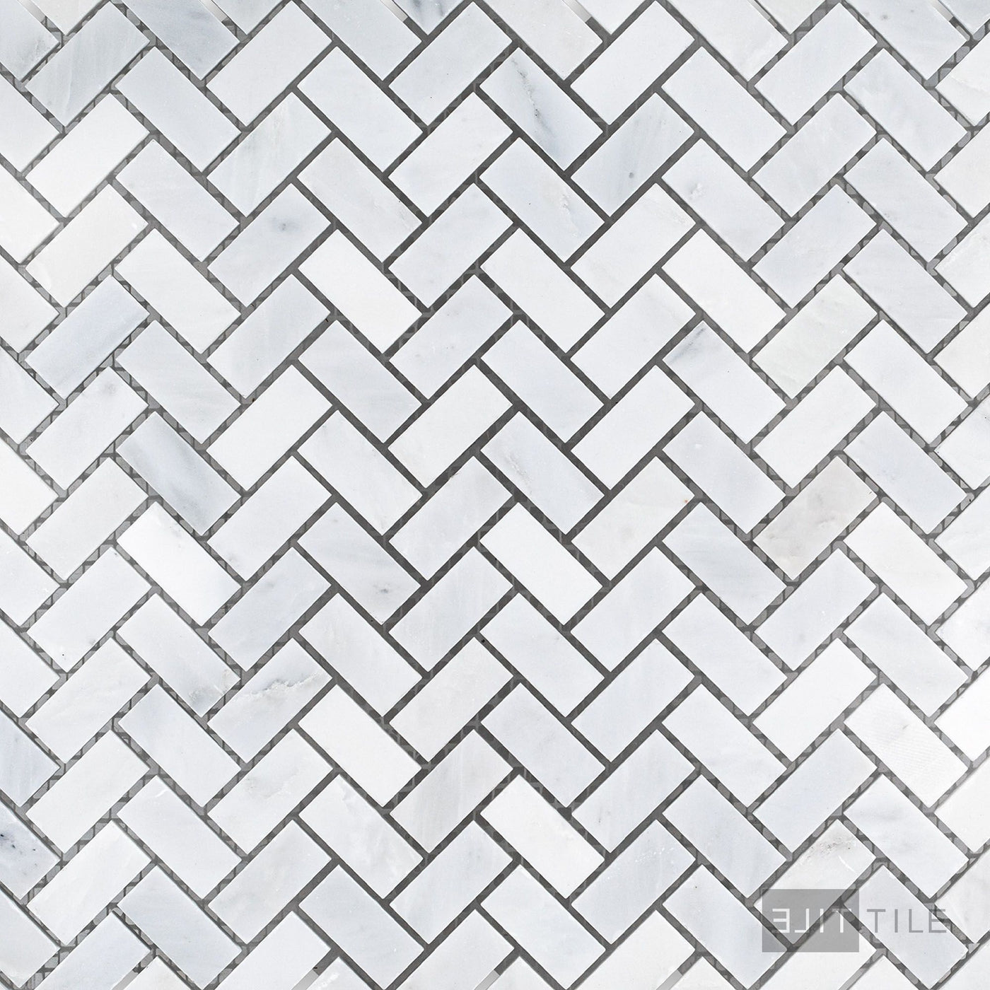 Oriental White Marble 5/8X1-1/4 Herringbone Honed Mosaic