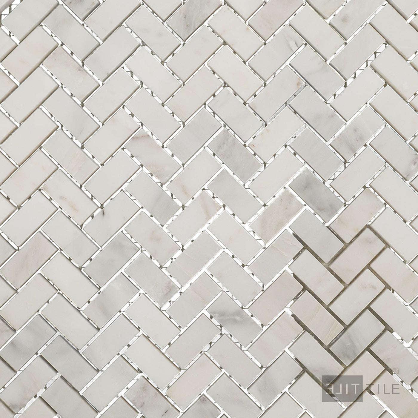 Oriental White Marble 5/8X1-1/4 Herringbone Polished Mosaic