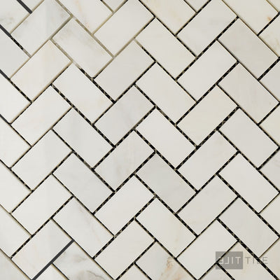Oriental White Marble 1X2 Herringbone Polished Mosaic