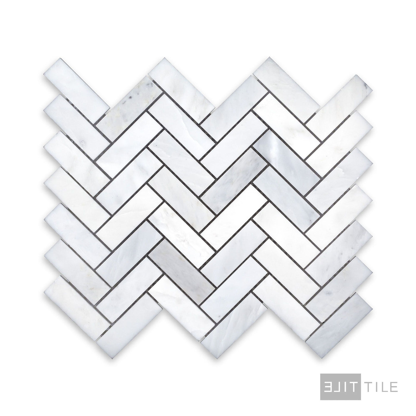 Oriental White Marble 1X3 Herringbone Honed Mosaic