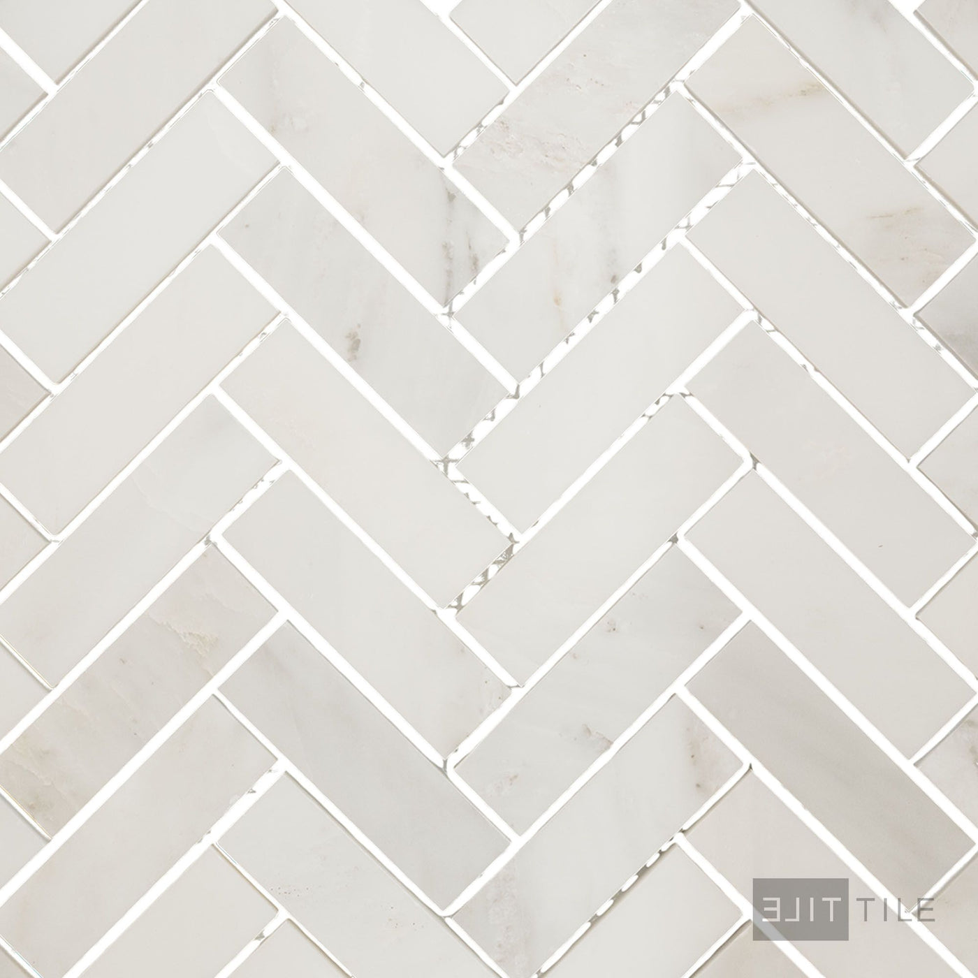 Oriental White Marble 1X3 Herringbone Polished Mosaic
