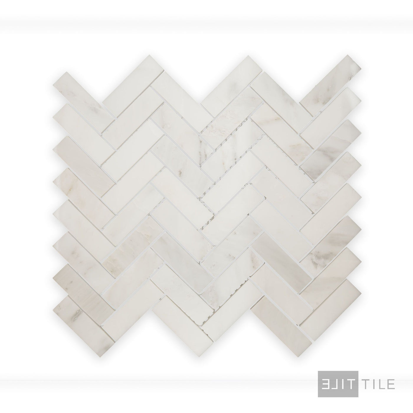 Oriental White Marble 1X3 Herringbone Polished Mosaic