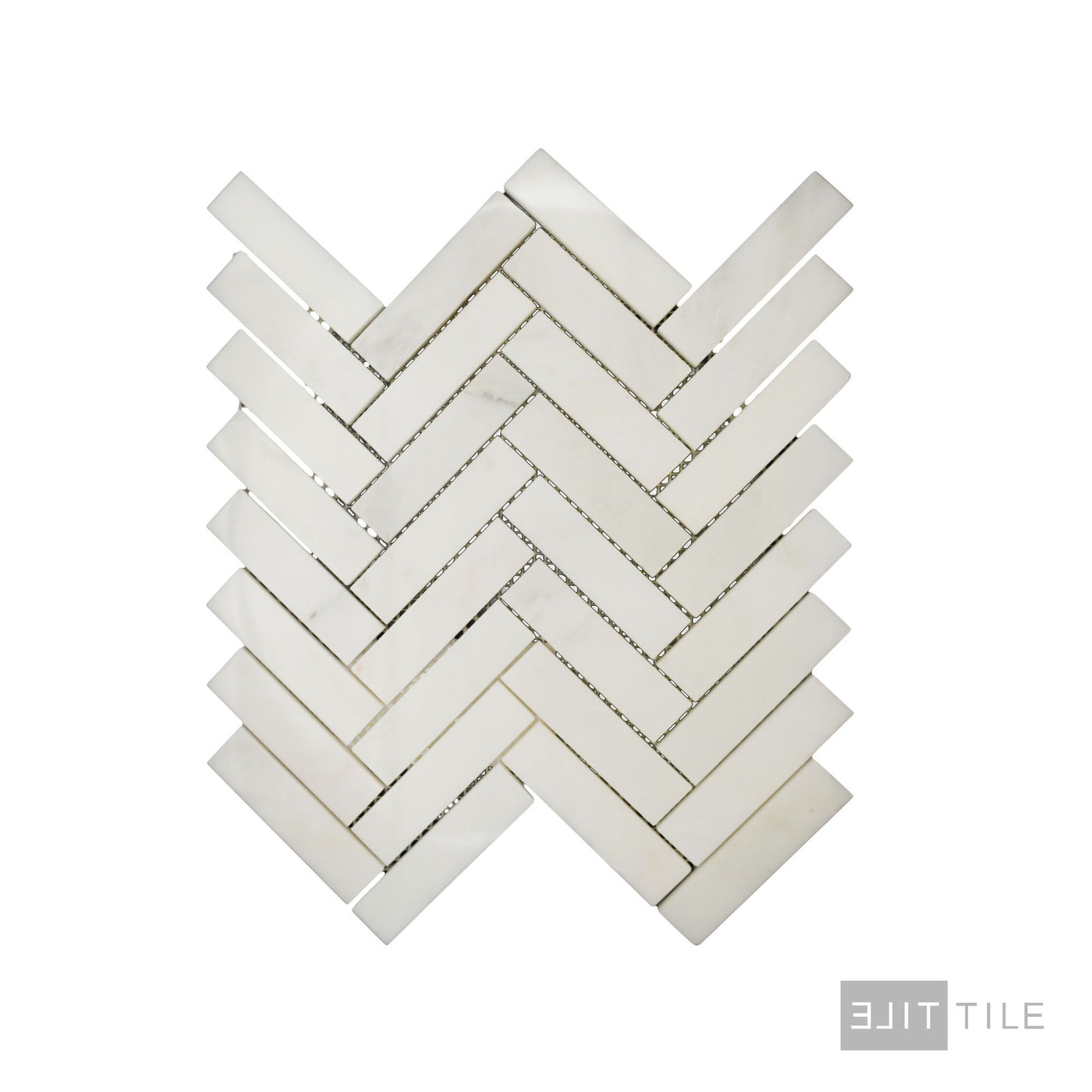 Oriental White Marble 1X4 Herringbone Polished Mosaic
