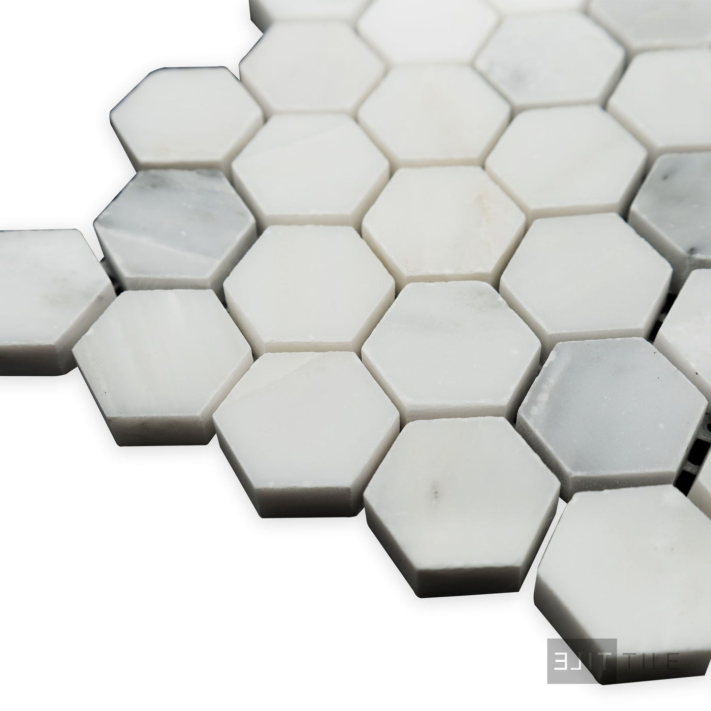 Oriental White Marble 1" Hexagon Polished Mosaic
