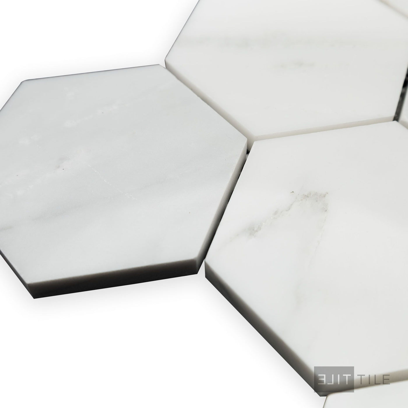 Oriental White Marble 3" Hexagon Polished Mosaic