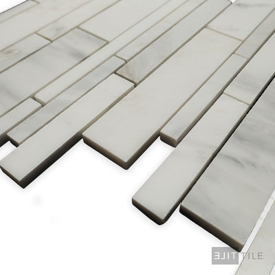 Oriental White Marble Linear Honed Mosaic