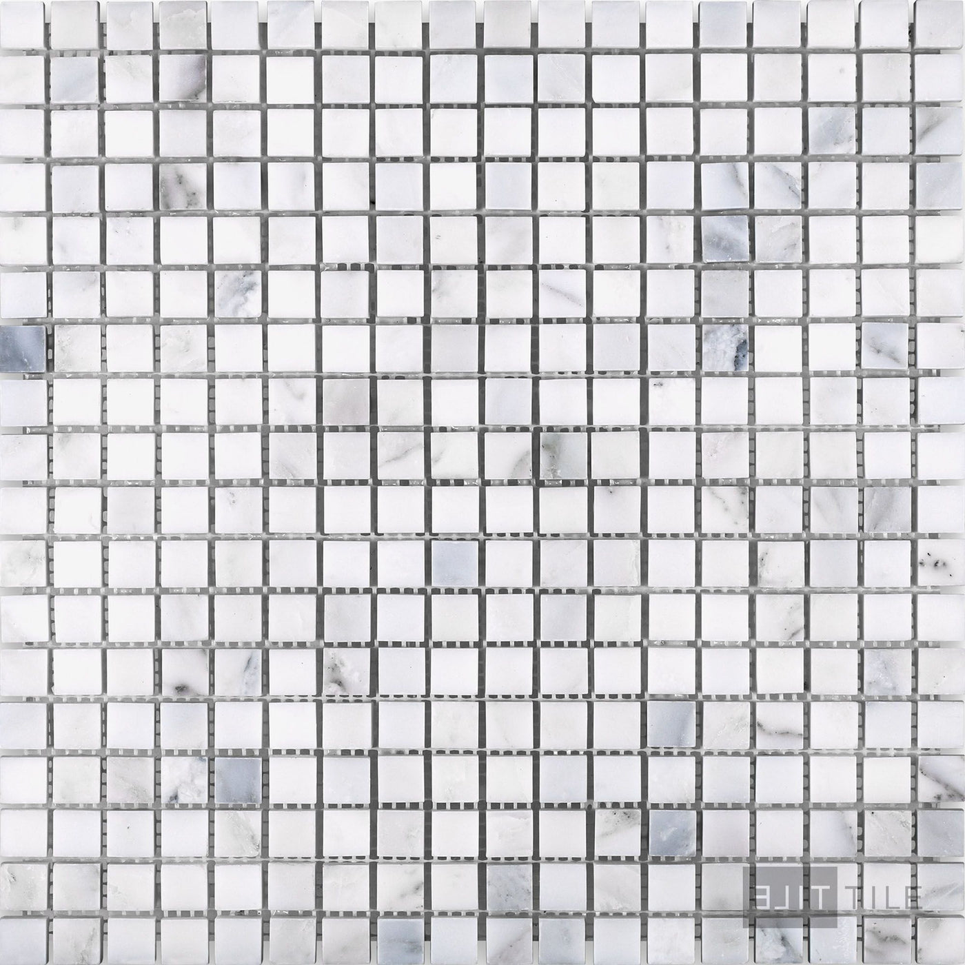 Oriental White Marble 5/8" Square Honed Mosaic