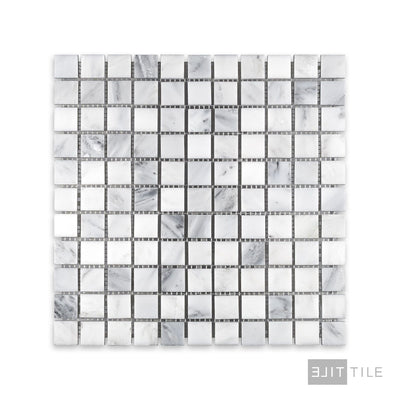 Oriental White Marble 1" Square Honed Mosaic