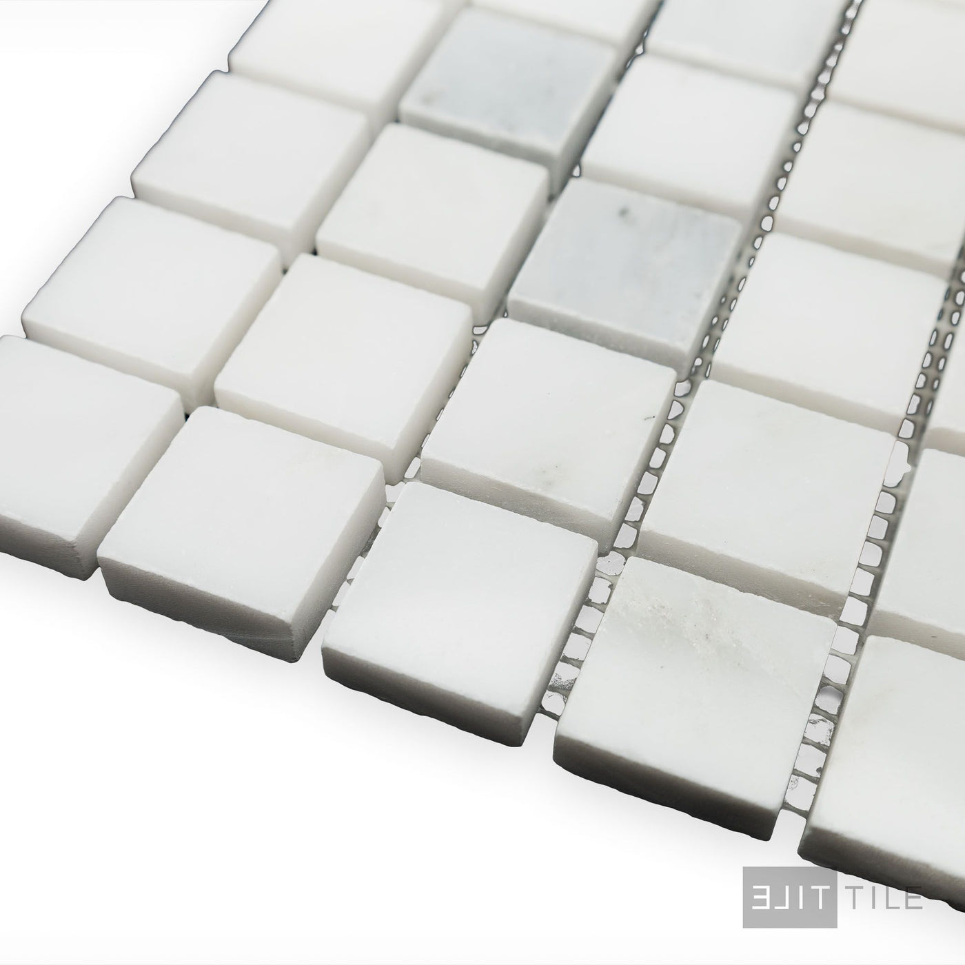 Oriental White Marble 1" Square Polished Mosaic
