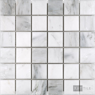 Oriental White Marble 2" Square Honed Mosaic