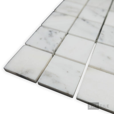 Oriental White Marble 2" Square Honed Mosaic