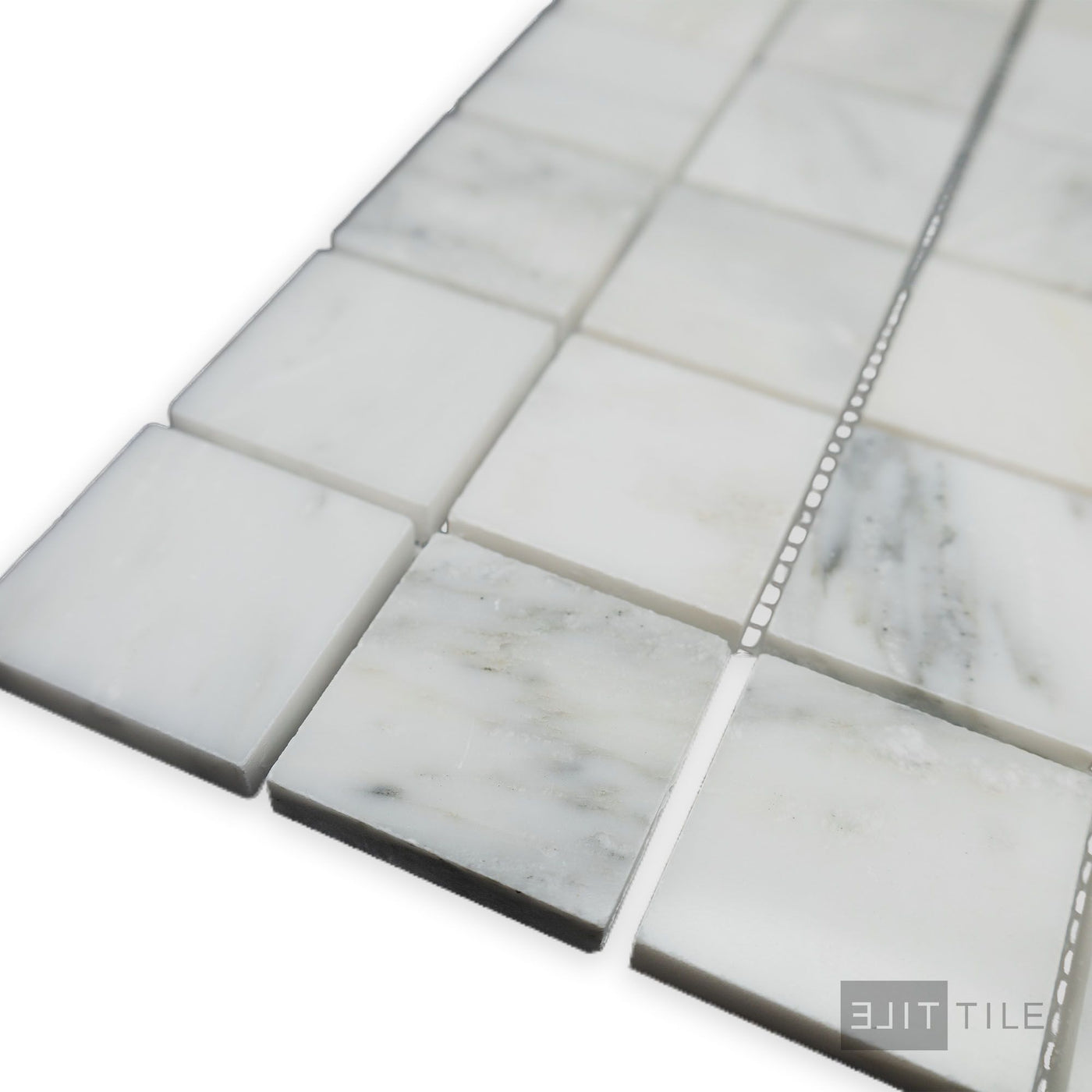 Oriental White Marble 2" Square Polished Mosaic