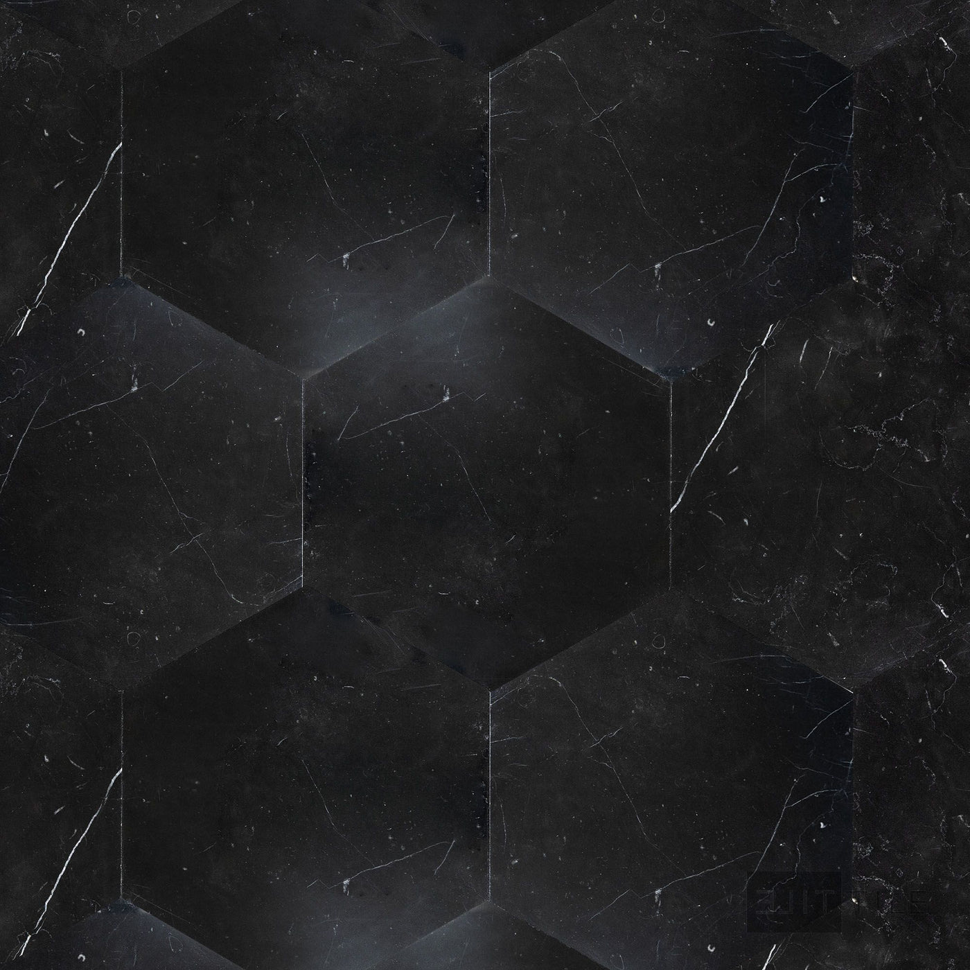 Negro Marquina Marble 6" Hexagon Polished