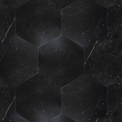 Negro Marquina Marble 6" Hexagon Polished