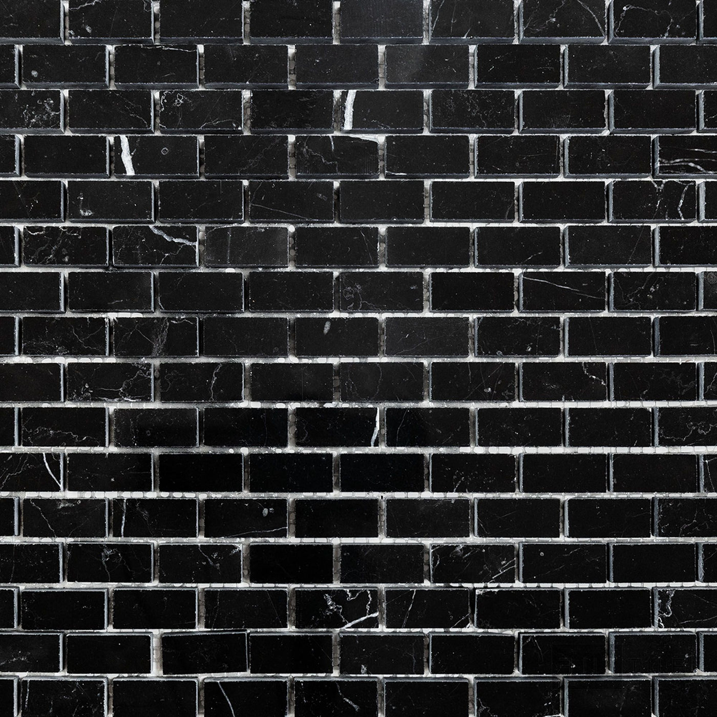 Negro Marquina Marble 5/8X1-1/4 Brick Polished Mosaic