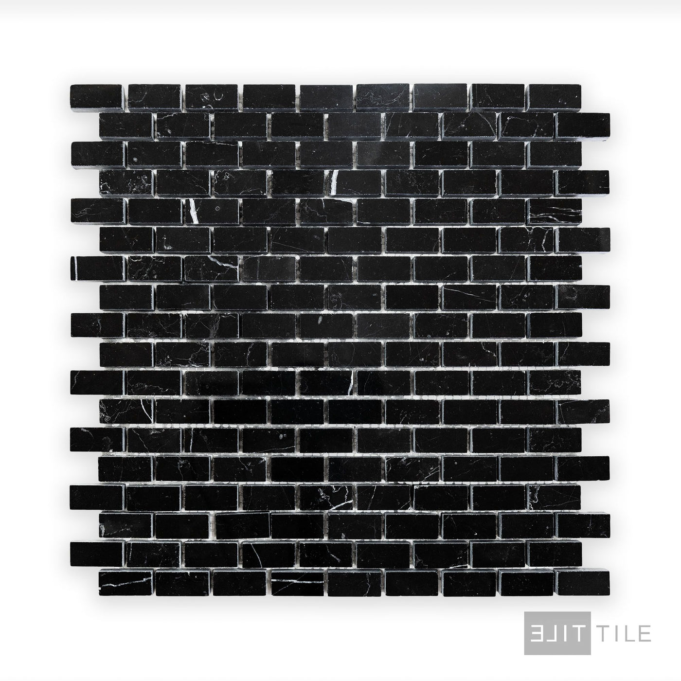 Negro Marquina Marble 5/8X1-1/4 Brick Polished Mosaic