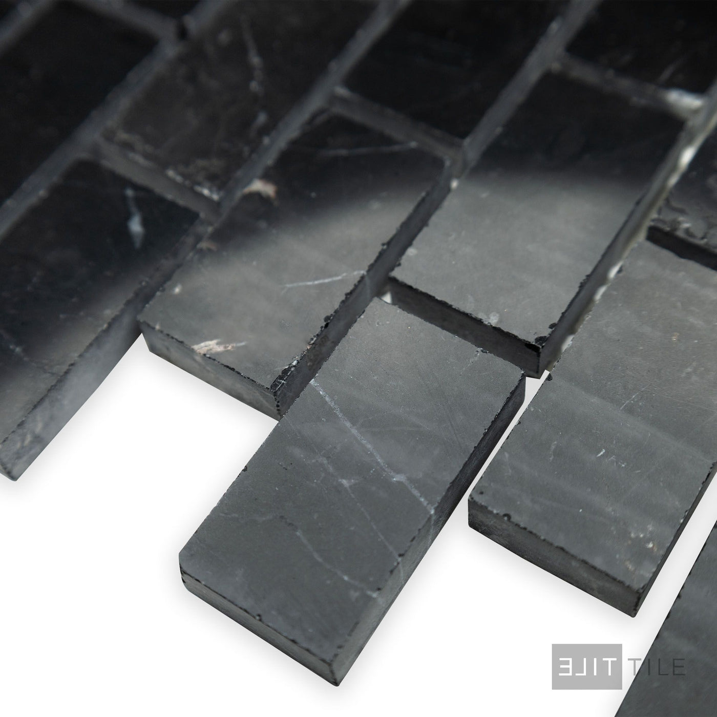 Negro Marquina Marble 1X2 Brick Polished Mosaic