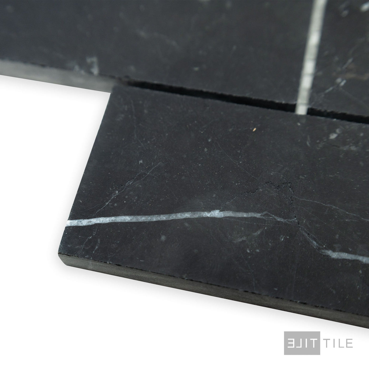 Negro Marquina Marble 2X4 Brick Honed Mosaic