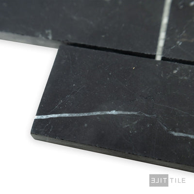 Negro Marquina Marble 2X4 Brick Honed Mosaic