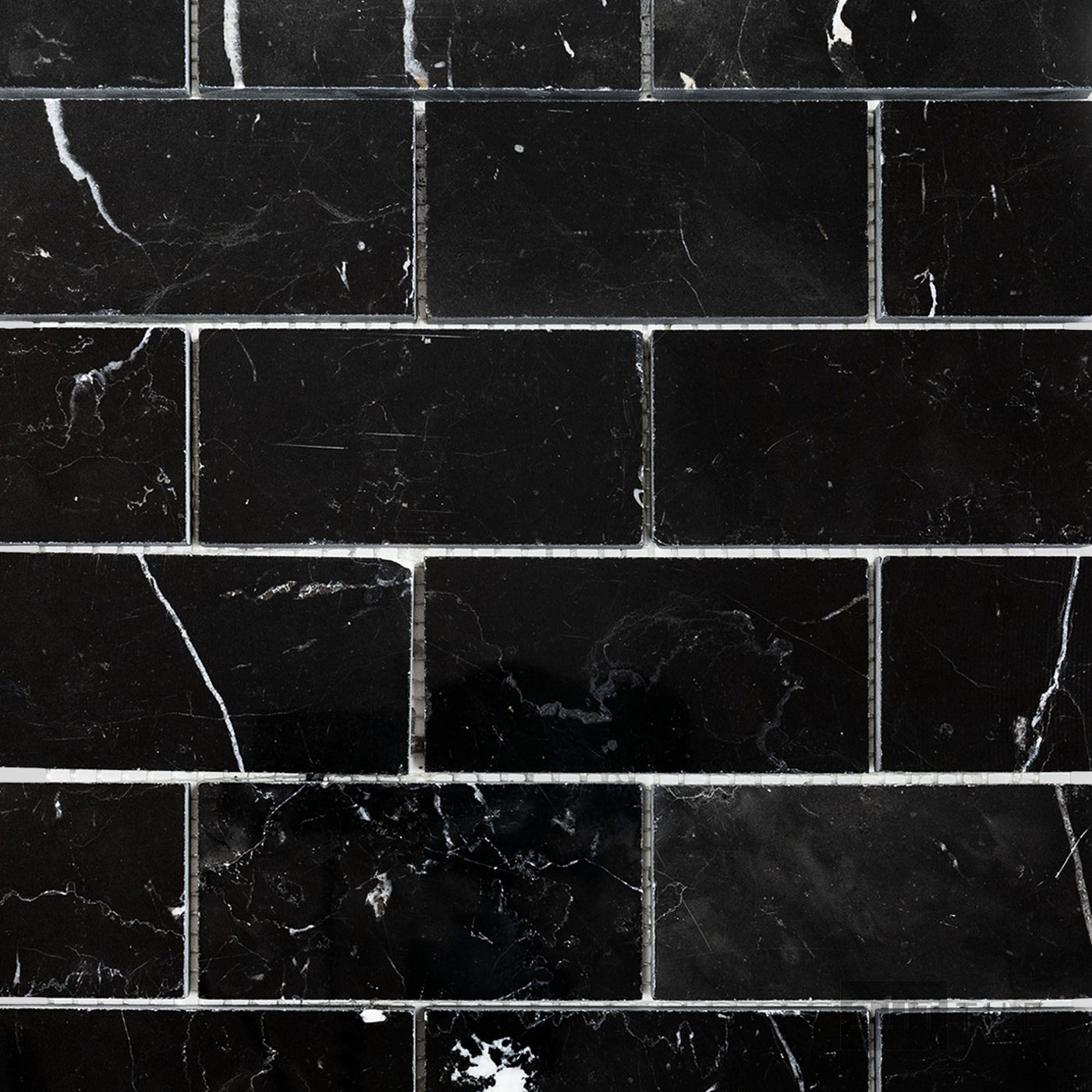 Negro Marquina Marble 2X4 Brick Polished Mosaic