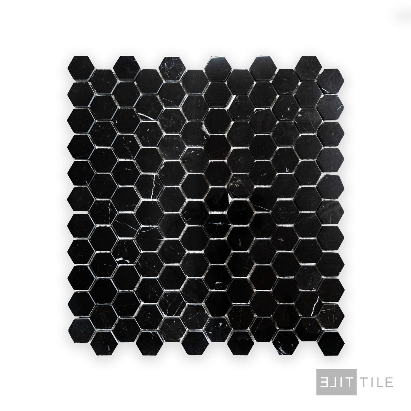 Negro Marquina Marble 1" Hexagon Polished Mosaic