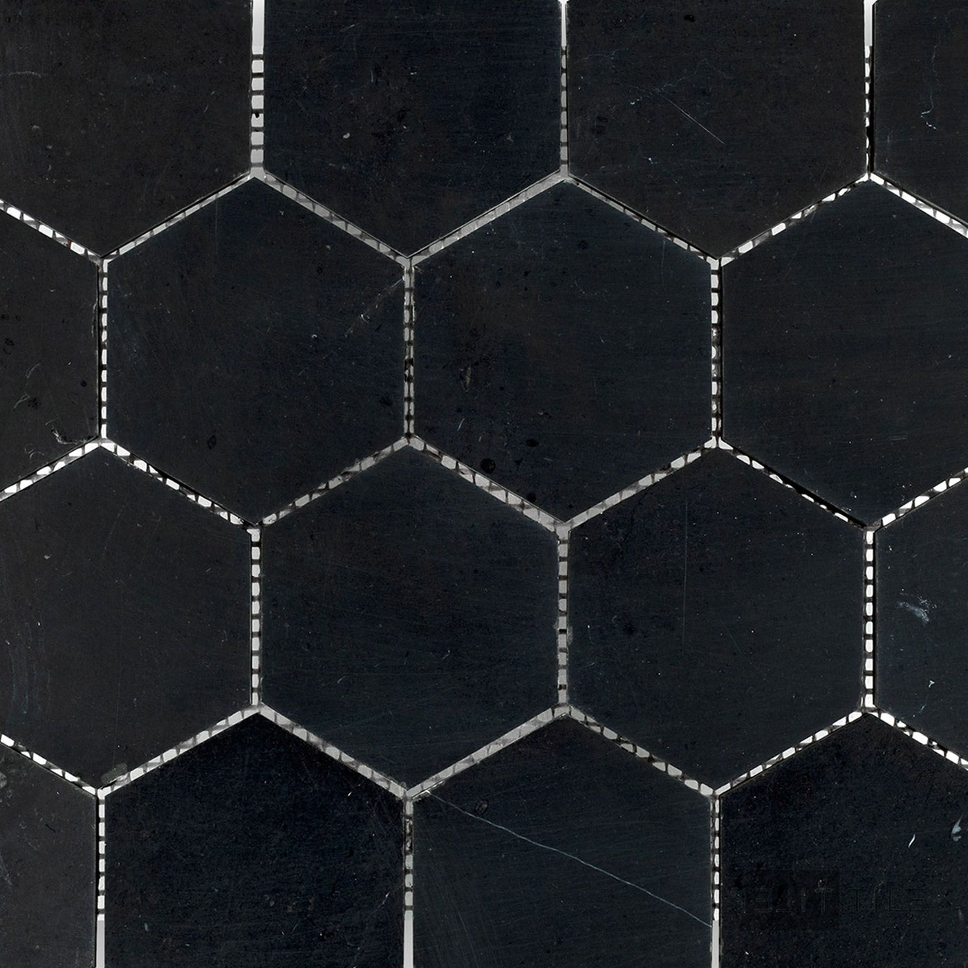 Negro Marquina Marble 3" Hexagon Honed Mosaic