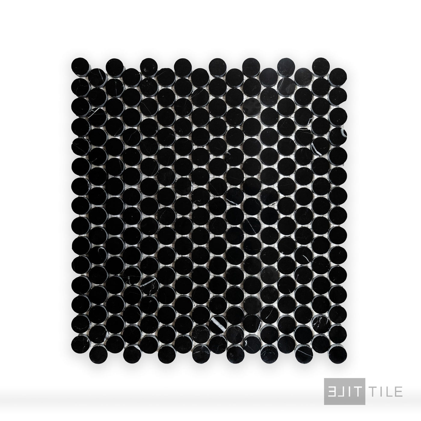 Negro Marquina Marble 3/4" Penny Round Polished Mosaic