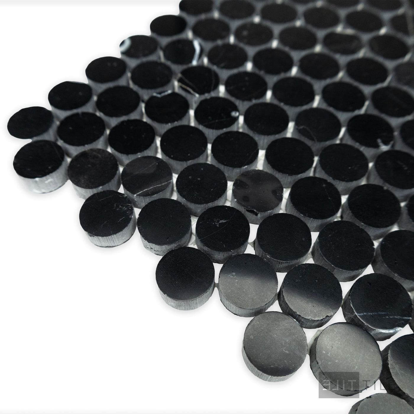 Negro Marquina Marble 3/4" Penny Round Polished Mosaic