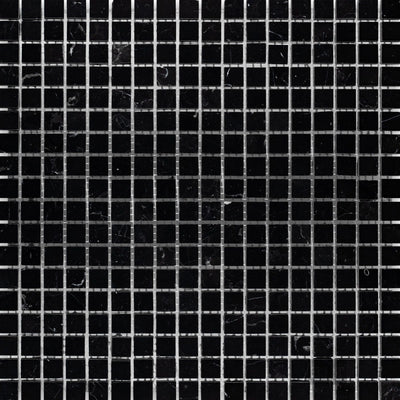 Negro Marquina Marble 5/8" Square Honed Mosaic