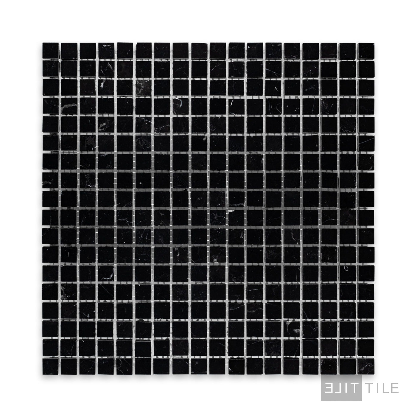 Negro Marquina Marble 5/8" Square Honed Mosaic