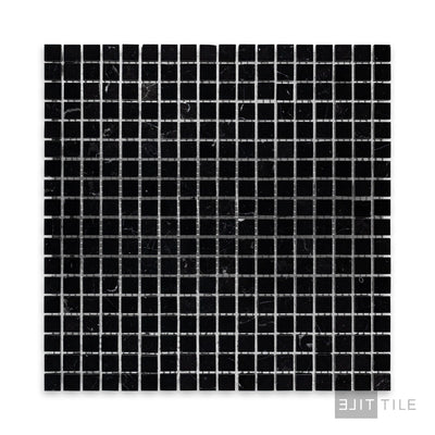 Negro Marquina Marble 5/8" Square Honed Mosaic