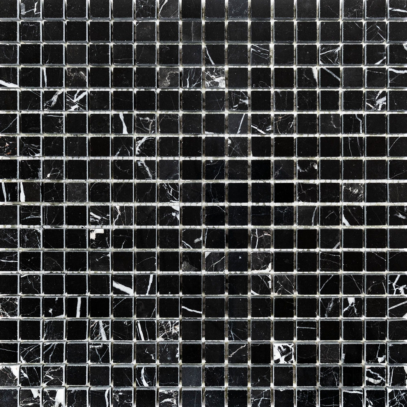 Negro Marquina Marble 5/8" Square Polished Mosaic