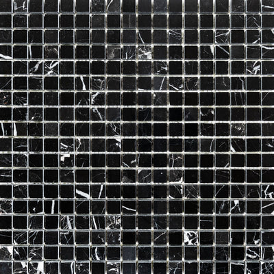 Negro Marquina Marble 5/8" Square Polished Mosaic