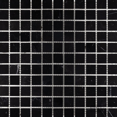 Negro Marquina Marble 1" Square Honed Mosaic