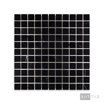 Negro Marquina Marble 1" Square Honed Mosaic