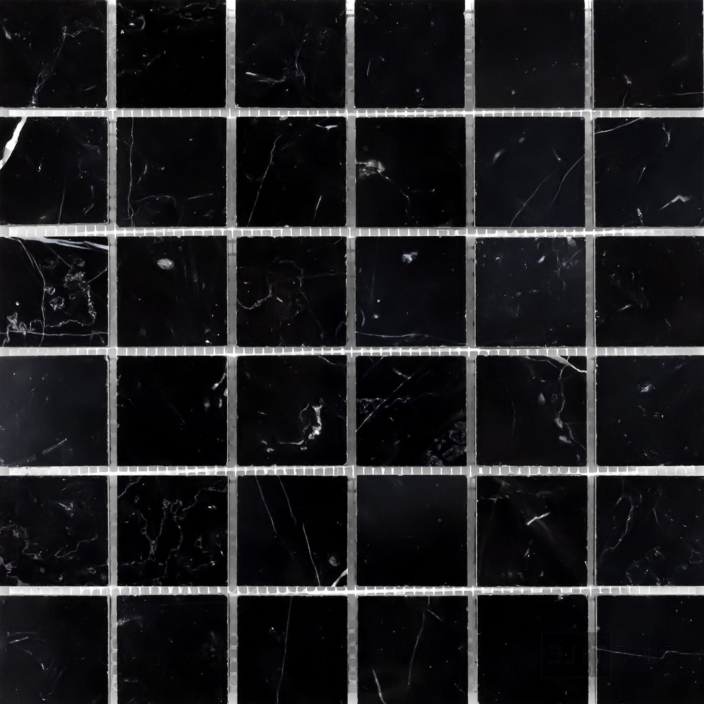 Negro Marquina Marble 2" Square Honed Mosaic