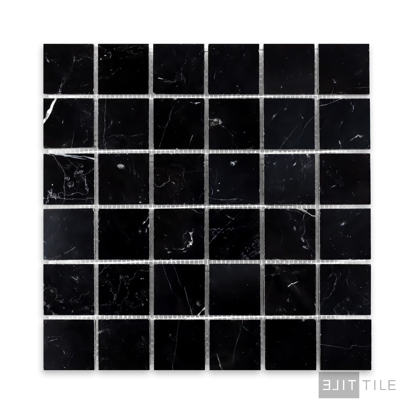 Negro Marquina Marble 2" Square Honed Mosaic